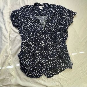 JCrew Navy Polka Dot Women's Top